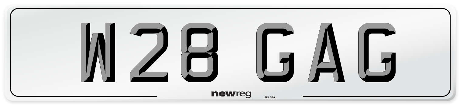 W28 GAG Number Plate from New Reg